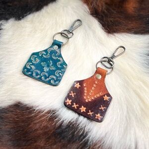 Handcrafted Leather Cowtag Keychains